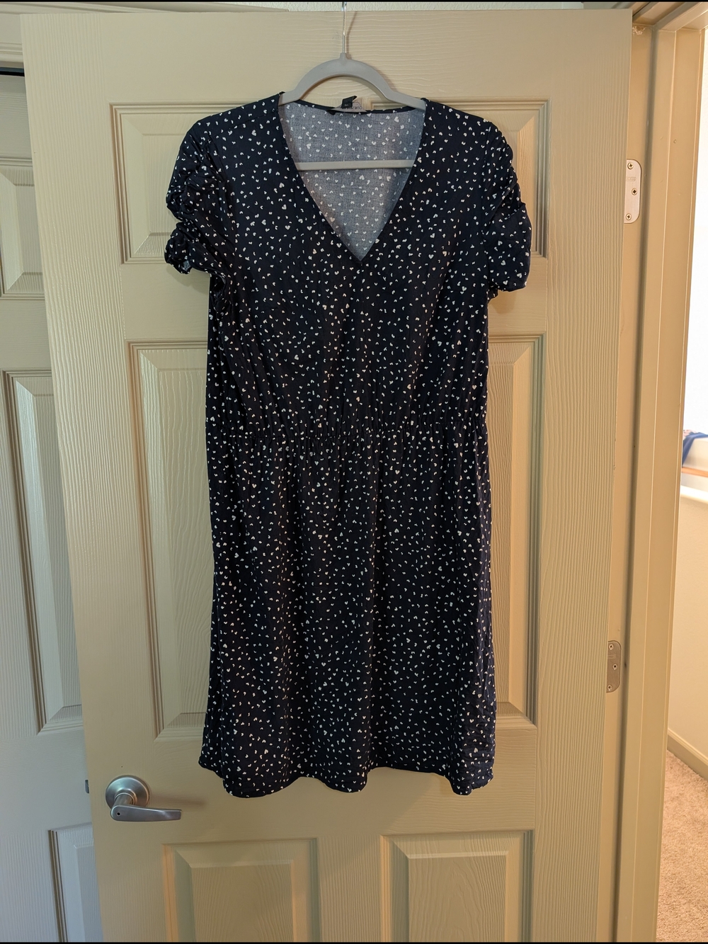 Banana Republic Factory Navy Dress with White Heart Print